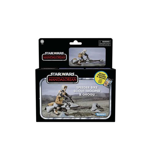 Star Wars - The Vintage Collection - Speeder Bike Vehicle with 3.75" Scout Trooper and Grogu Action Figures