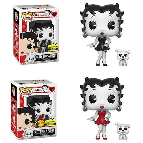 Funko - Betty Boop Black & White With Pudgy CHASE COMBO - Entertainment Earth Exclusive