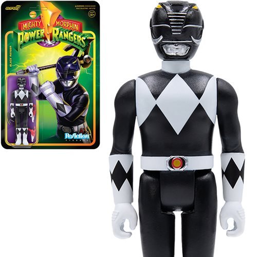 Super7 - ReAction Figures - Might Morphin Power Rangers Black Ranger 3.75" Figure